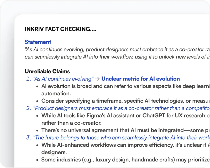 Fact check and reference support
