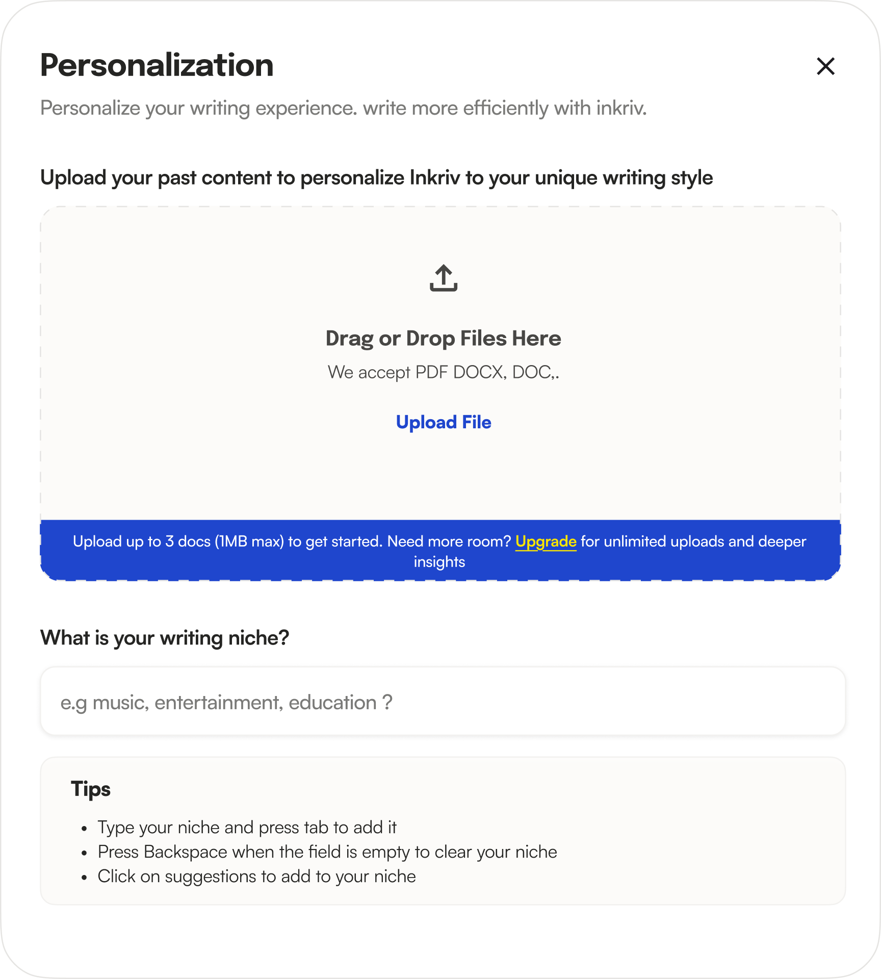 PERSONALIZATION